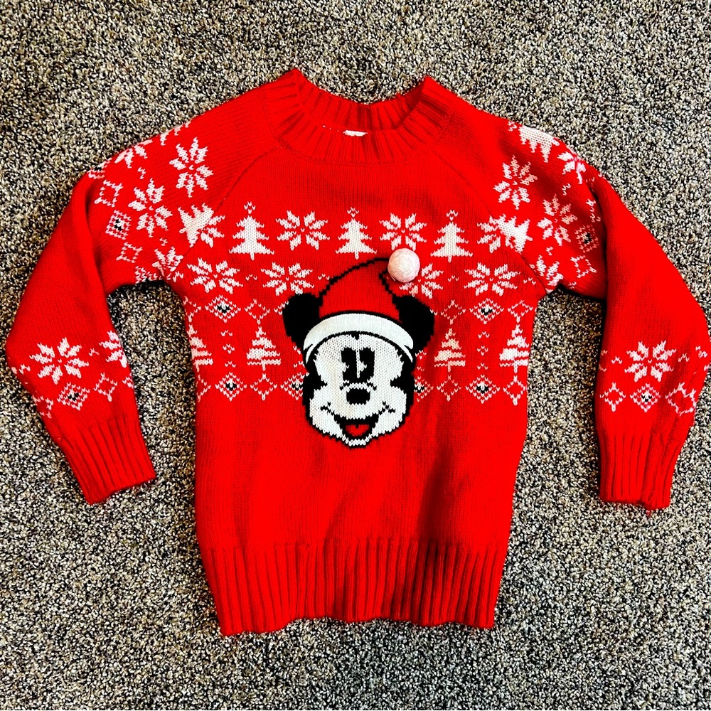 Disney Red Mickey Mouse Holiday Sweater